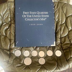 First State Quarters Collector's Map with Coins